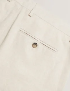 Slim Fit Linen Blend Tailored Shorts