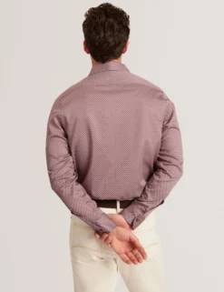 Slim Fit Micro Geometric Print Shirt