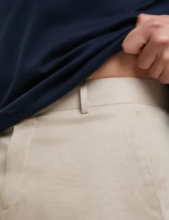 Slim Fit Stretch Cotton Twill Smart Pants