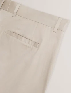 Slim Fit Stretch Cotton Twill Smart Pants