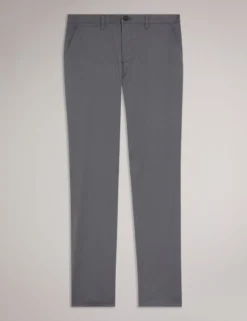 Slim Fit Textured Cotton Blend Chinos
