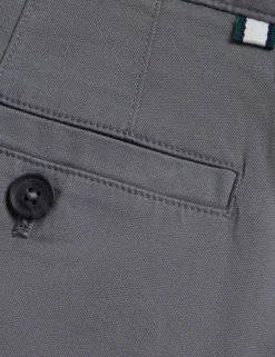 Slim Fit Textured Cotton Blend Chinos