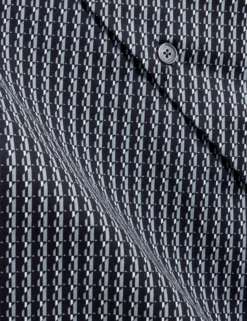 Slim Fit Tonal Geo Stretch Cotton Shirt