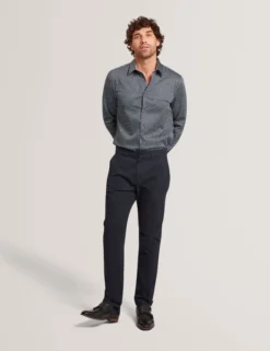 Slim Fit Tonal Geo Stretch Cotton Shirt