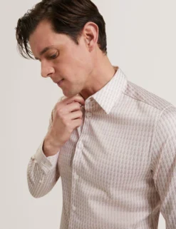 Slim Geo Striped Long Sleeve Shirt