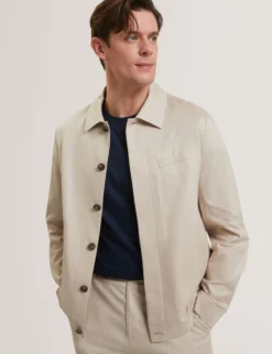 Smart Woven Cotton Harrington Jacket