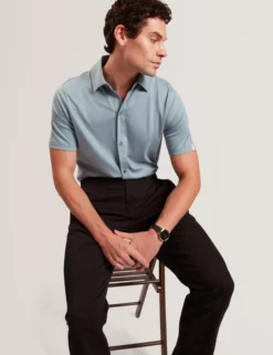Soft Jersey Button-Through Polo Shirt