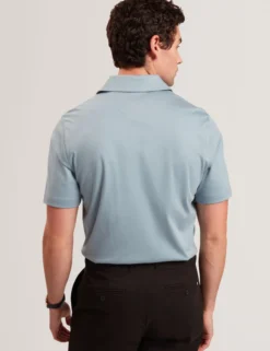 Soft Jersey Button-Through Polo Shirt