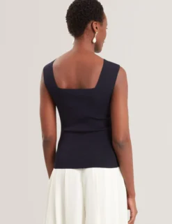 Square Neck Knitted Vest Top