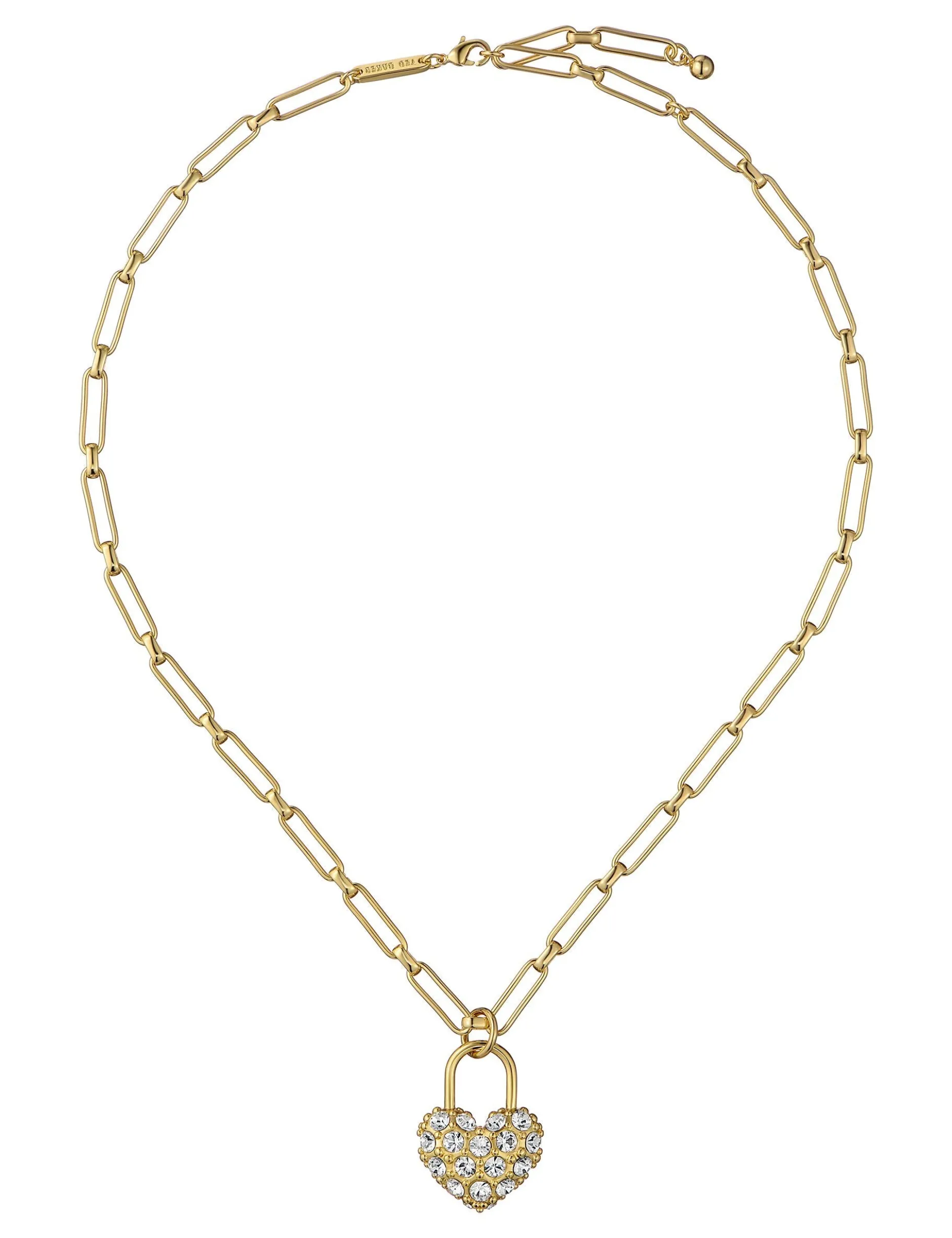 Statement Pave Crystal Padlock Pendant Necklace