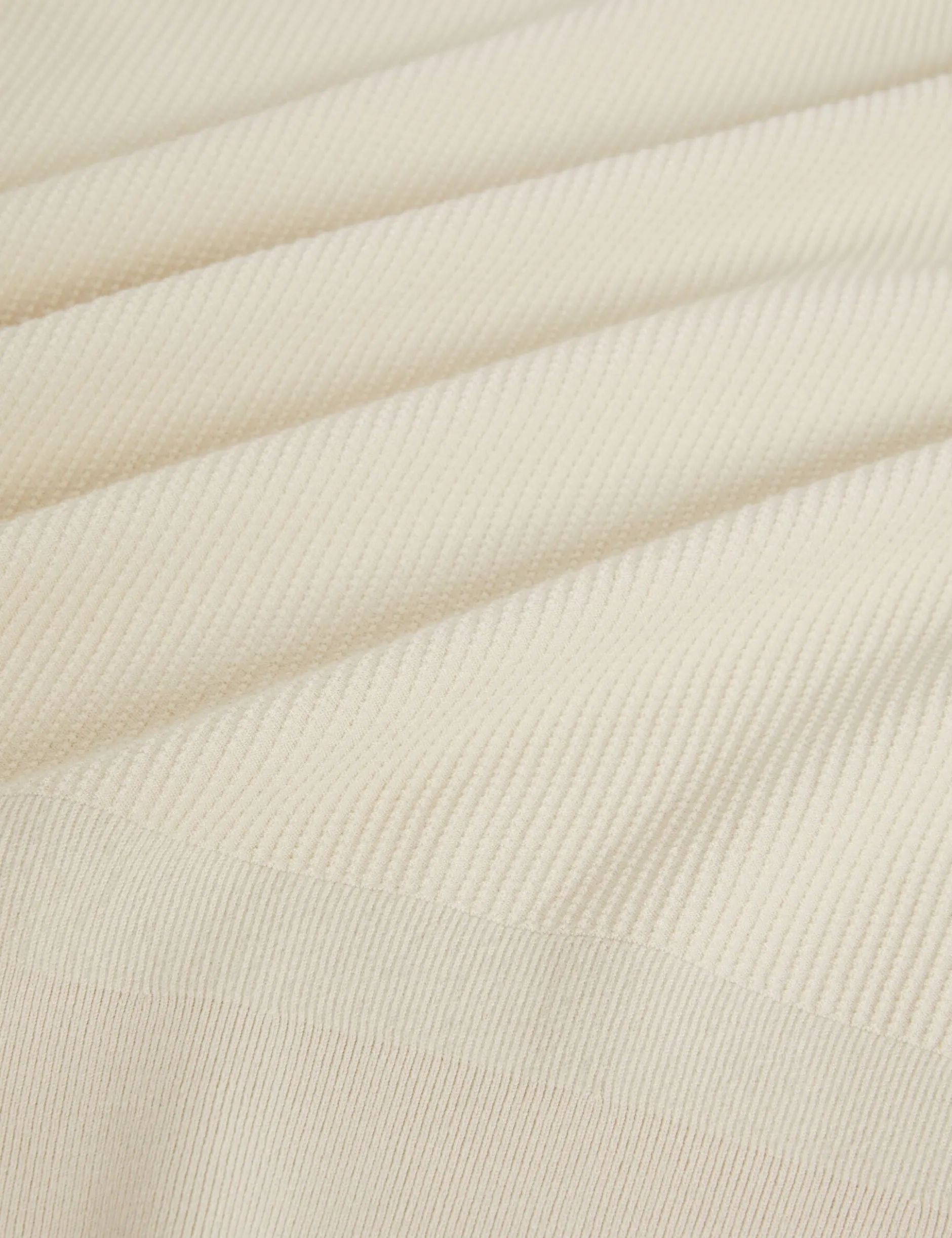 Stitched Rib Open Neck Polo Shirt