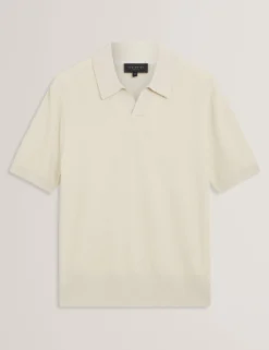 Stitched Rib Open Neck Polo Shirt