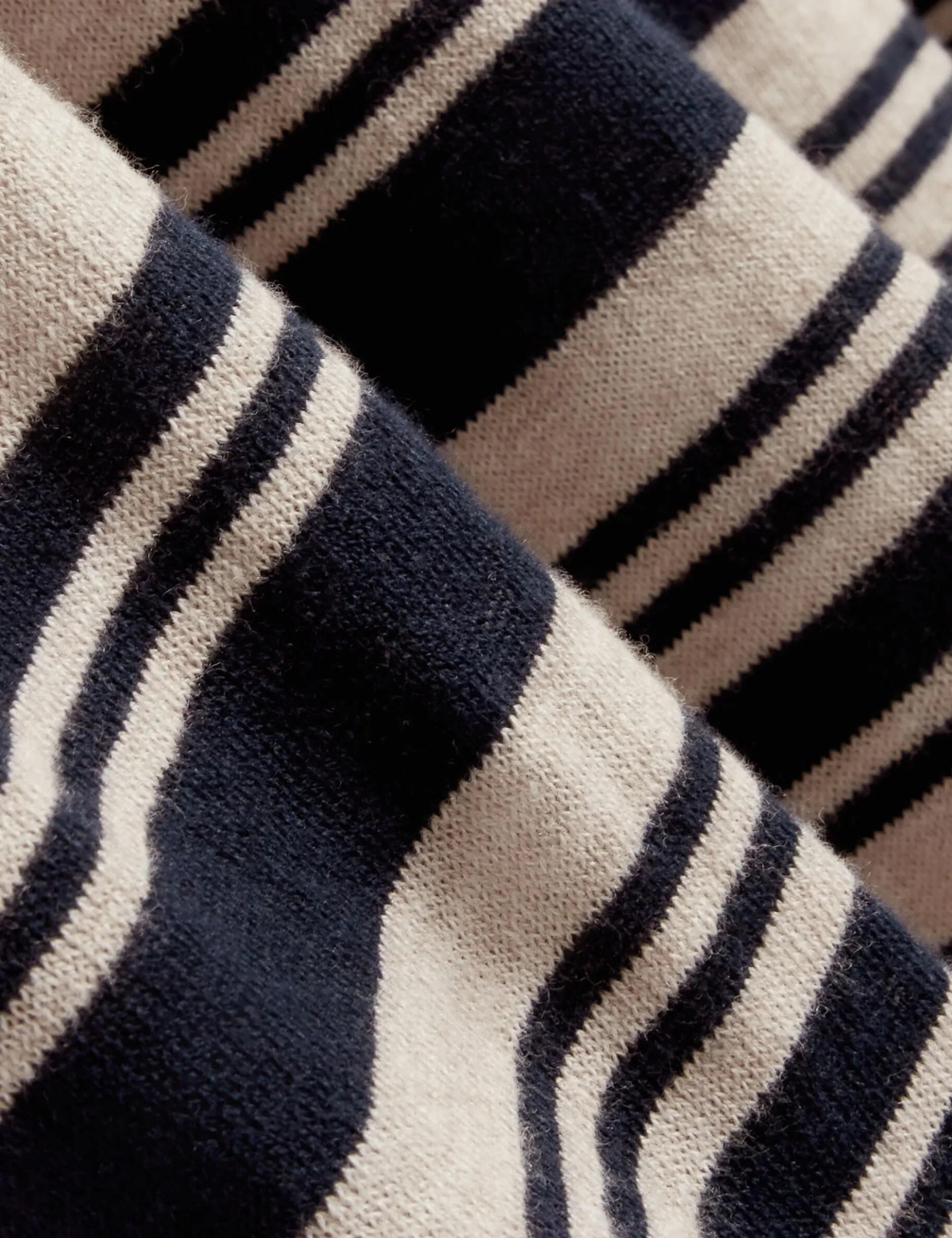 Striped Linen Blend Knitted Polo Shirt