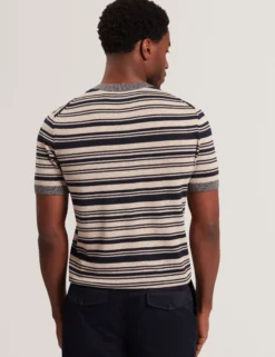 Striped Linen Blend Knitted T-Shirt