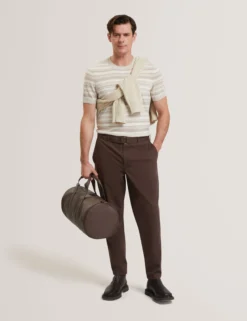 Striped Linen Blend Knitted T-Shirt