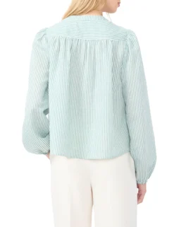 Striped Puff Long Sleeve Blouse