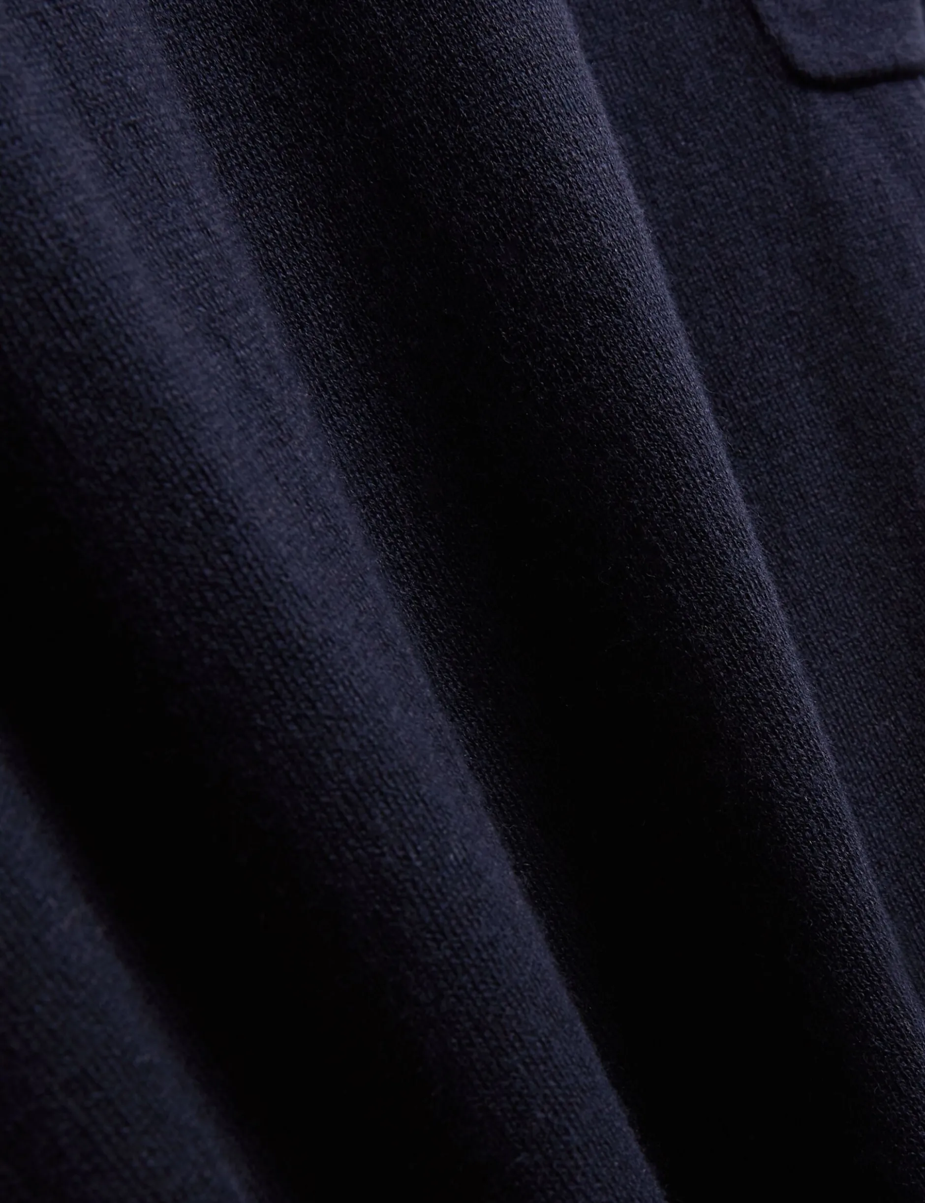 Striped Trim Linen Blend Knit T-Shirt