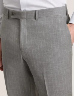 Striped Wool Modern Fit Suit Pants