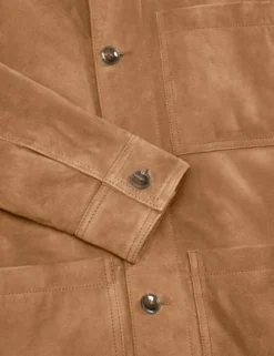 Suede 3-Pocket Button Front Jacket