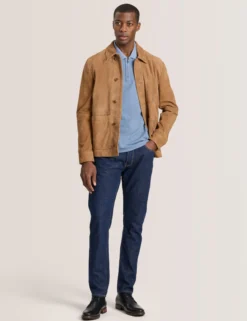 Suede 3-Pocket Button Front Jacket