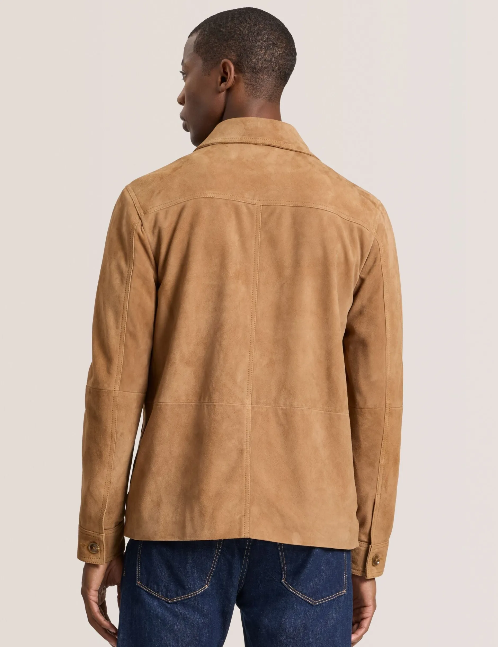 Suede 3-Pocket Button Front Jacket