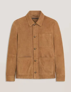 Suede 3-Pocket Button Front Jacket