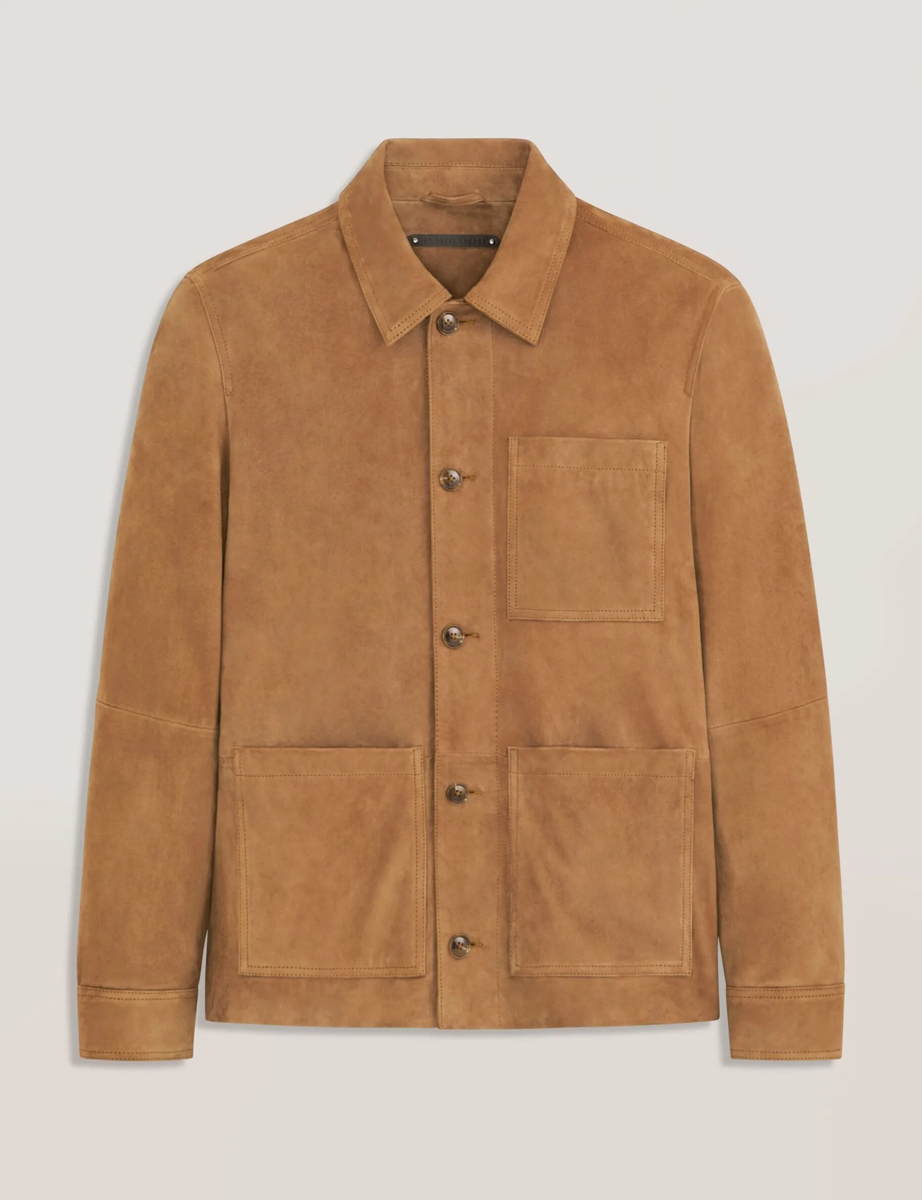 Suede 3-Pocket Button Front Jacket