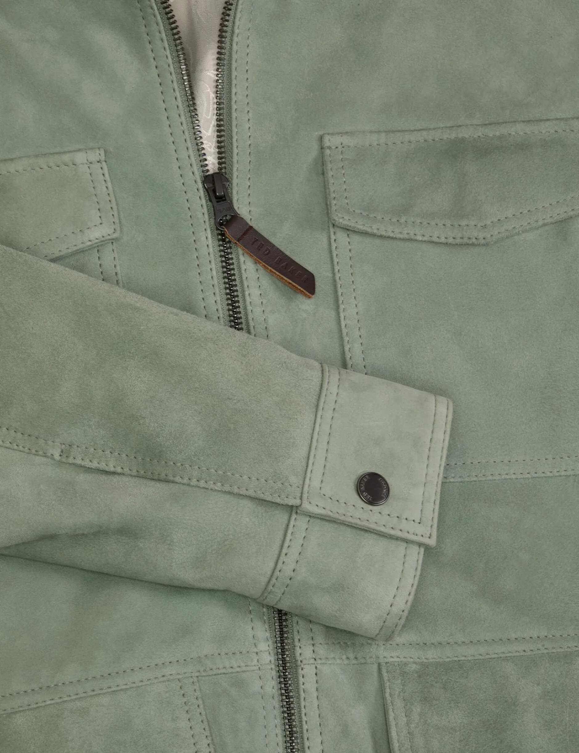 Suede Zip-Through Utility Jacket