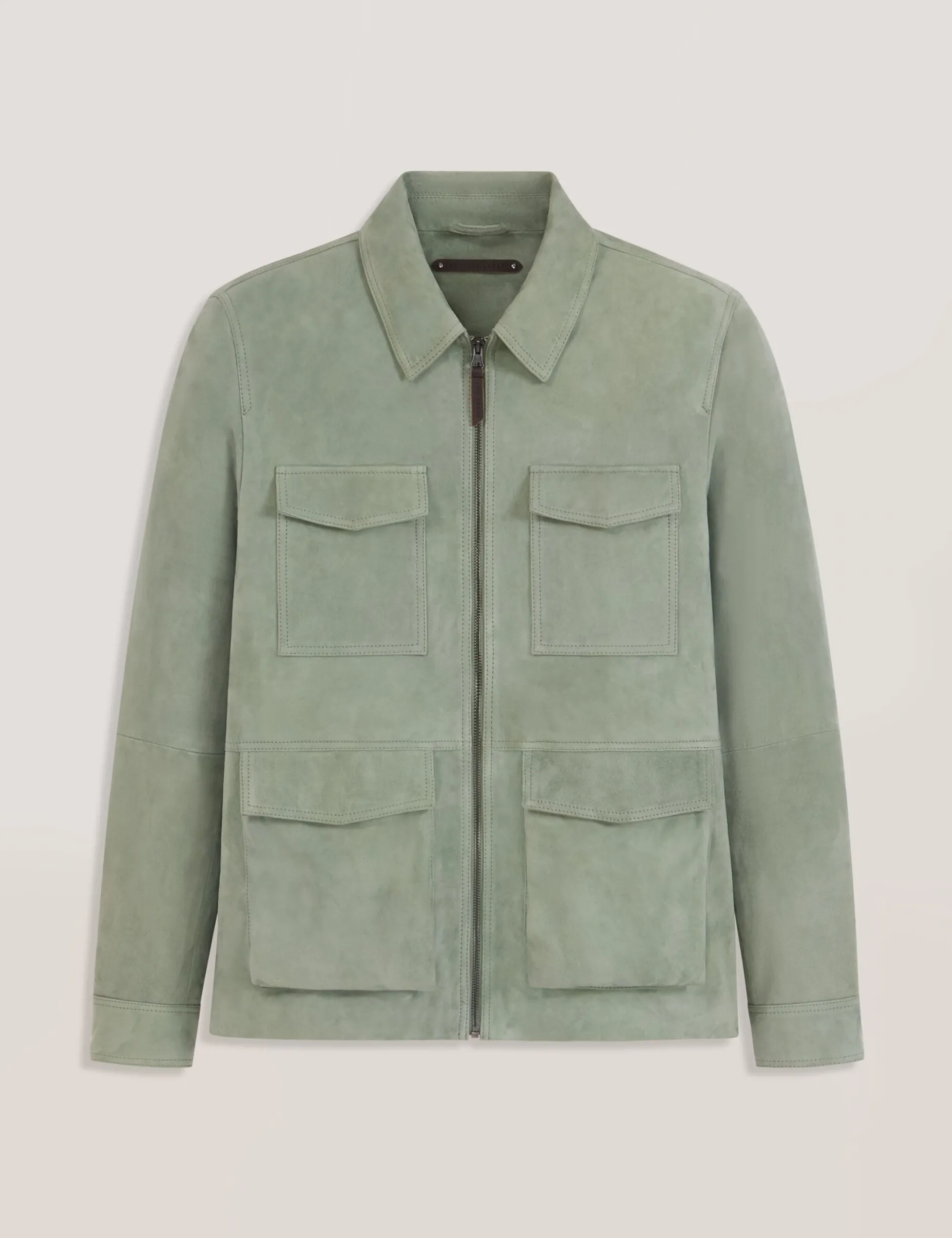 Suede Zip-Through Utility Jacket