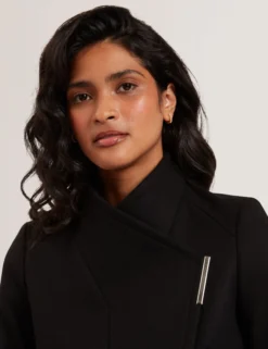 Tailored Cropped Wool Wrap Jacket