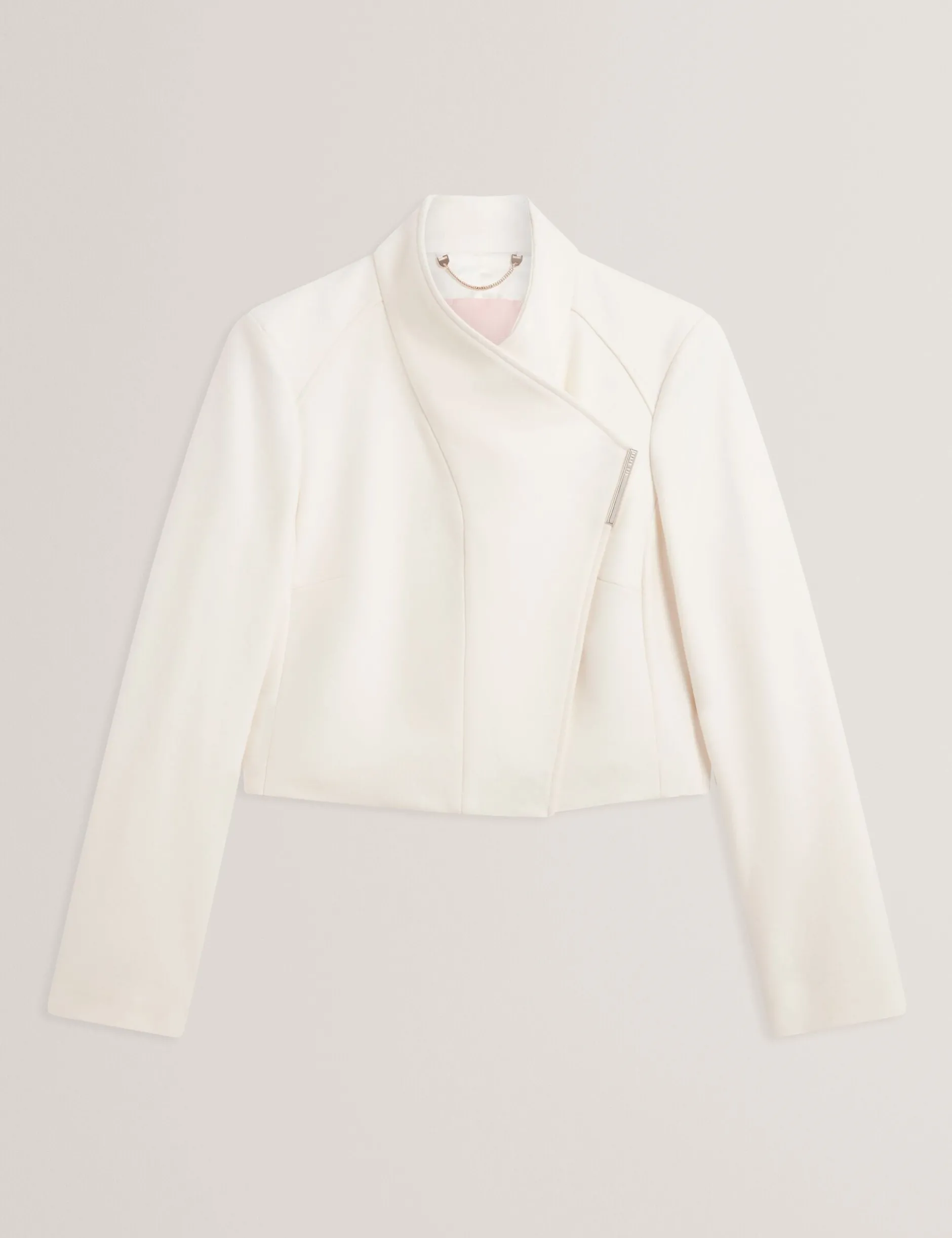 Tailored Cropped Wool Wrap Jacket