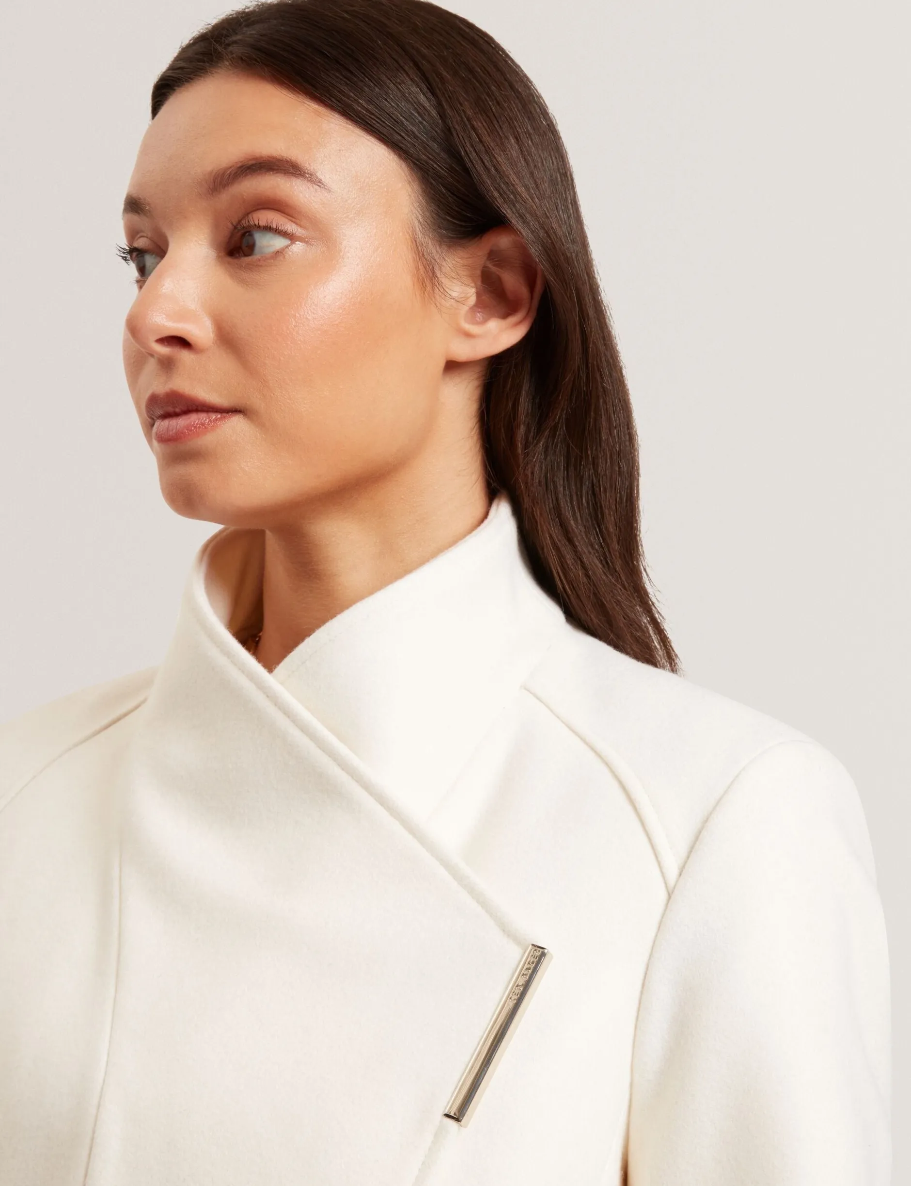Tailored Cropped Wool Wrap Jacket