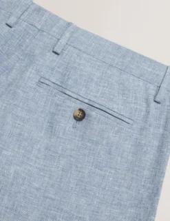 Tailored Linen Blend Slim Fit Pants