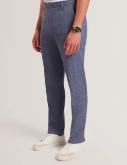 Tailored Linen Blend Slim Fit Pants