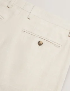 Tailored Linen Blend Slim Fit Pants
