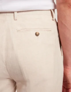 Tailored Linen Blend Slim Fit Pants