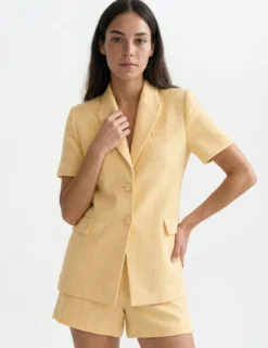 Tailored Short Sleeve Woven Blazer