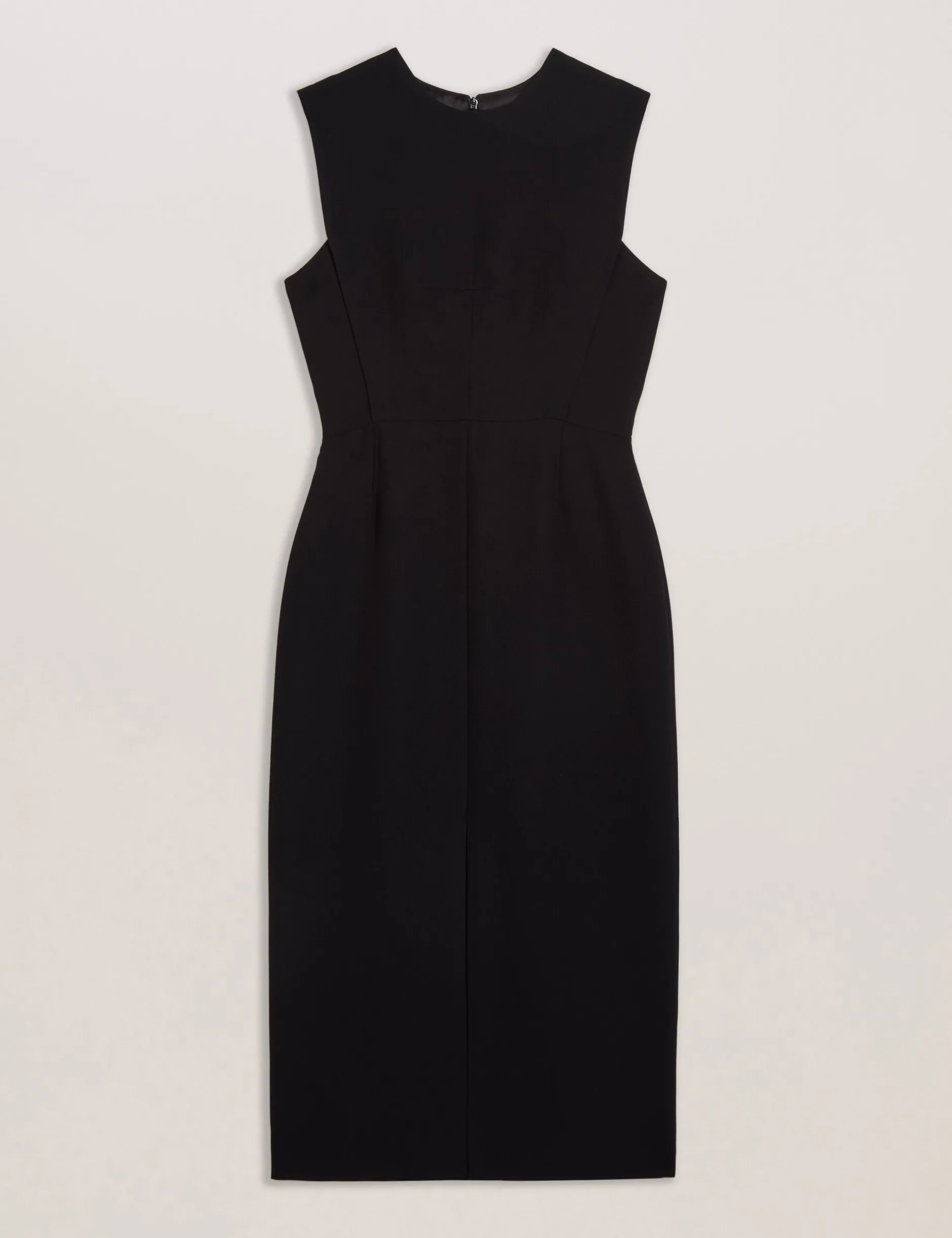 Tailored Sleeveless Midi Dress With Front Split