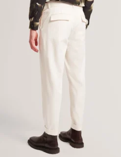 Tapered Cotton Stretch Twill Pants