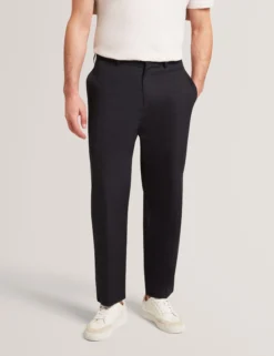 Tapered Leg Cotton Stretch Twill Pants