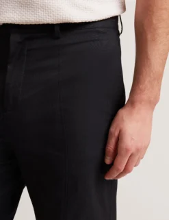 Tapered Leg Cotton Stretch Twill Pants
