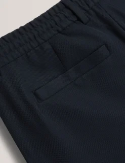 Tapered Leg Stretch Waist Woven Pants