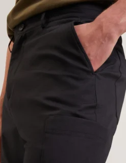 Tapered Stretch Cotton Cargo Pants