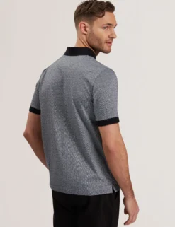 Textured Jacquard Cotton Polo Shirt