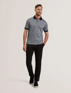 Textured Jacquard Cotton Polo Shirt