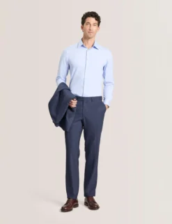 Textured Modern Fit Wool Suit Pants