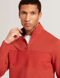 Textured Panel Half-Zip Modal Sweatshirt
