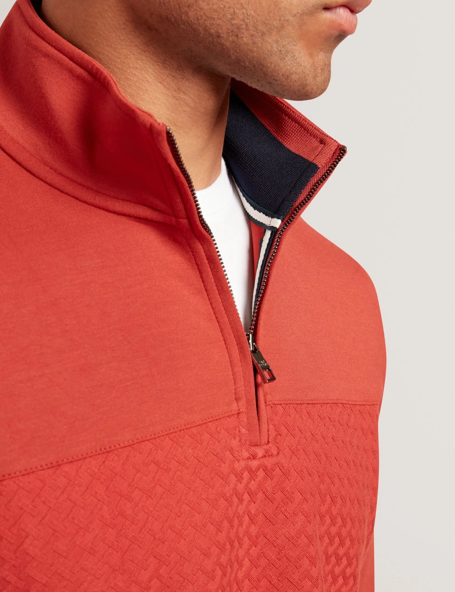 Textured Panel Half-Zip Modal Sweatshirt