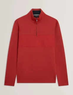 Textured Panel Half-Zip Modal Sweatshirt
