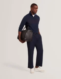 Textured Panel Half-Zip Modal Sweatshirt
